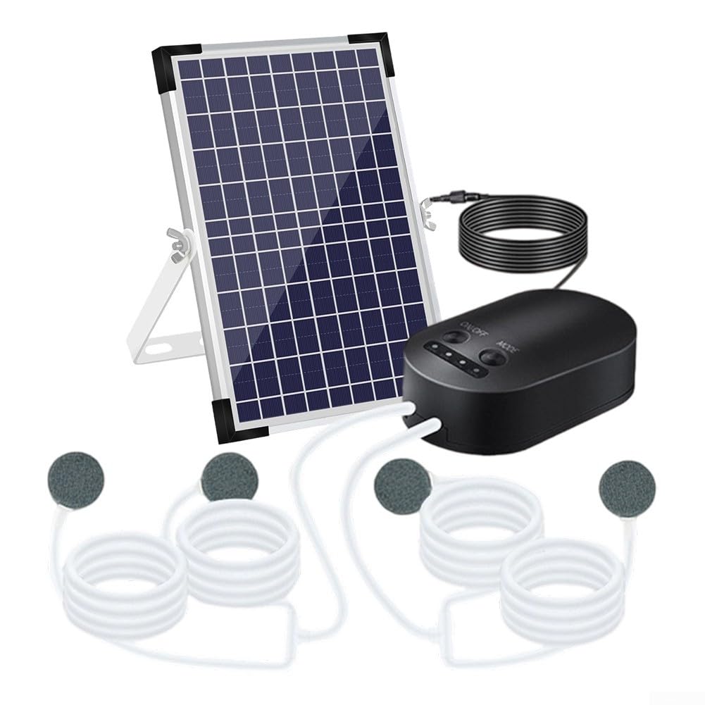 10 W 10 V Solar-Teichbelüfter, Solar-Sauerstoffpumpe für Teich, 3 Modi, Sauerstoffpumpe mit Batterie, 4400 mAh, für Aquarien, Hydrokultur, Aquakultur