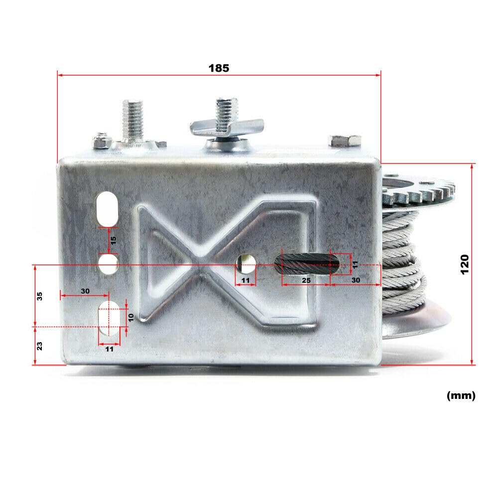 Verricello zincato a cavo manuale rapporto trasmissione 4:1/8:1 alaggio 1100 kg 8 m paranco 16_0000519