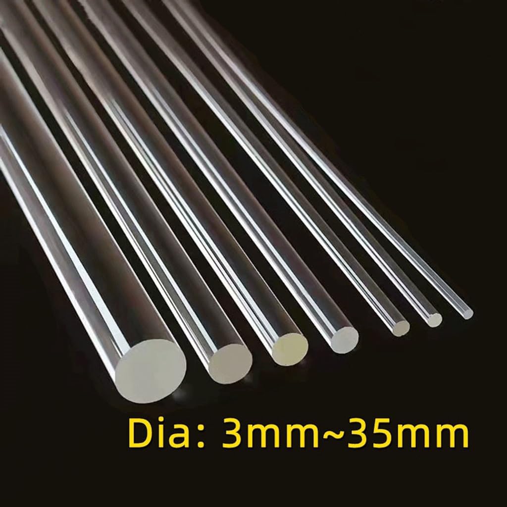 Clear Acrylic Bars Pipes Fittings, for DIY Decoration Accessories Light Guide Rod Bar (Color : 48cm, Size : 1Pcs Dia 15mm)