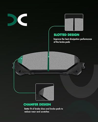 Miniatura 2 de SCITOO - Juego de pastillas de freno de disco de cerámica delanteras y traseras