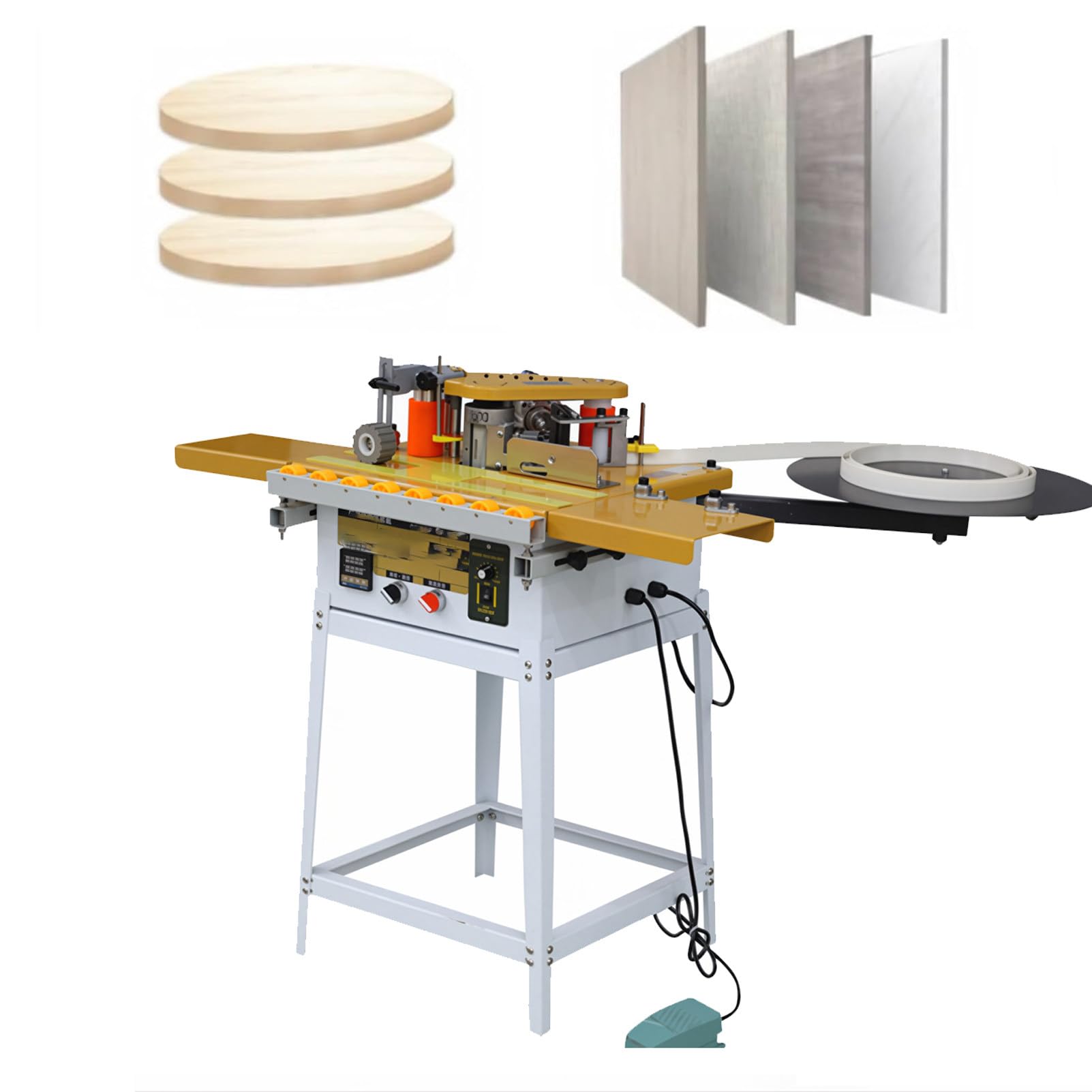 Pnpaea 1200W Portable Edge Bander, Automatic Tape Breaking Portable Edge,Double-Sided Gluing,for particleboard, and laminate,for Panel Edges Widened(Lengthened)(Elevated)
