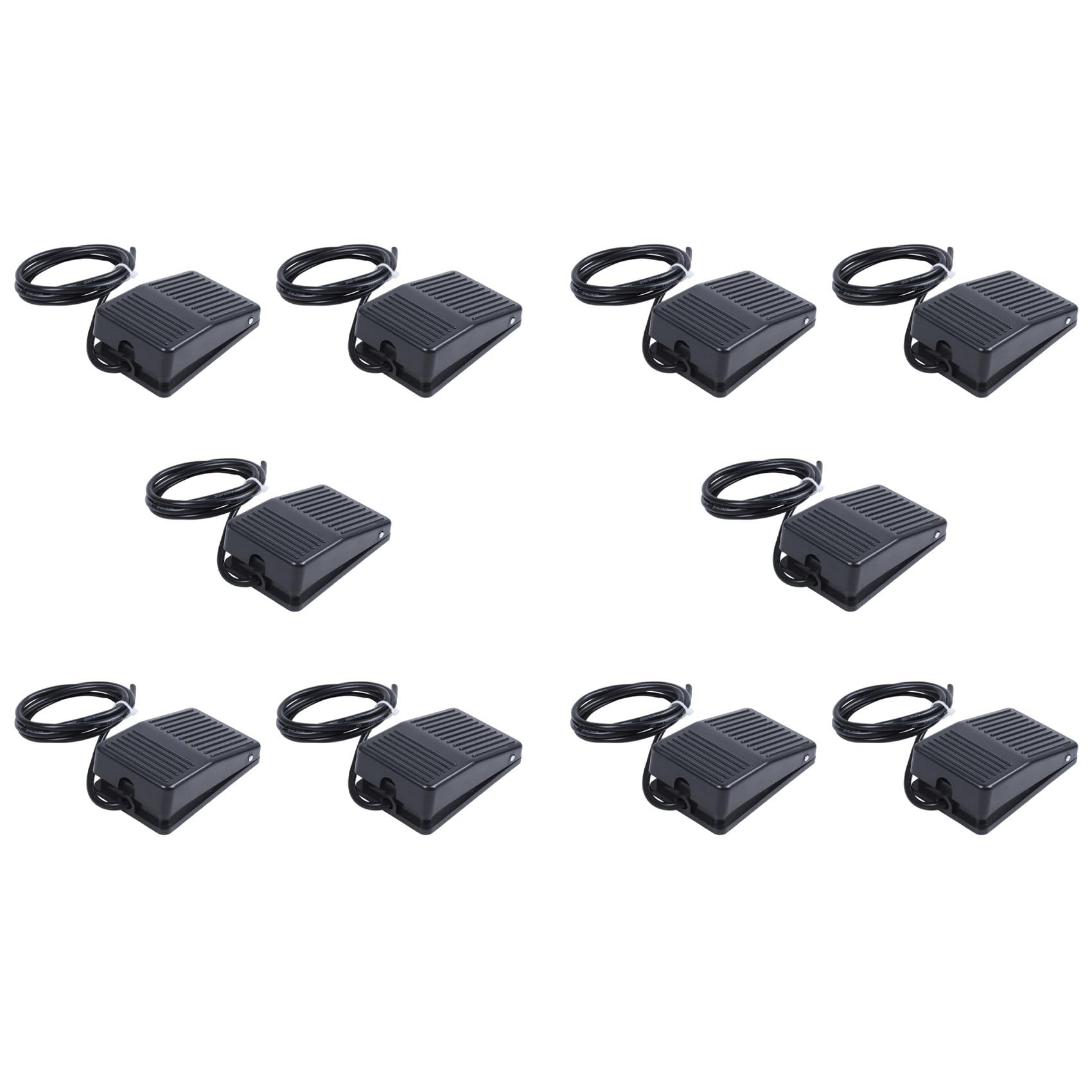 Jnchdghwa Black 10X Ac 250V 10A Spdt No Nc Antislip Plastic Momentary Power Foot Pedal Switch