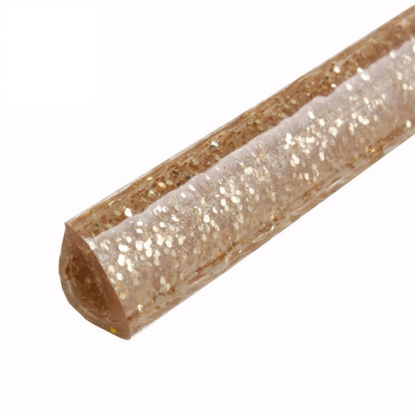 16.4ft Quarter Cove Molding Flexible Molding Trim Self Adhesive Caulk Strip Tape Waterproof Fast Crown Molding Ceiling Cornice | Caulk and Trim Strips for Floors Window Door Ceiling (Champagne Gold 8