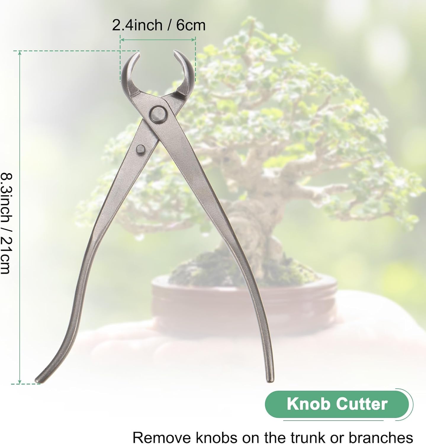 M METERXITY Bonsai Tool - 8.3 Inch High Carbon Steel Knob Cutter, Bonsai Tree Plants Modeling Tools, Applying to Gardening Pruning Knobs/Tumors (210mm, Gray)