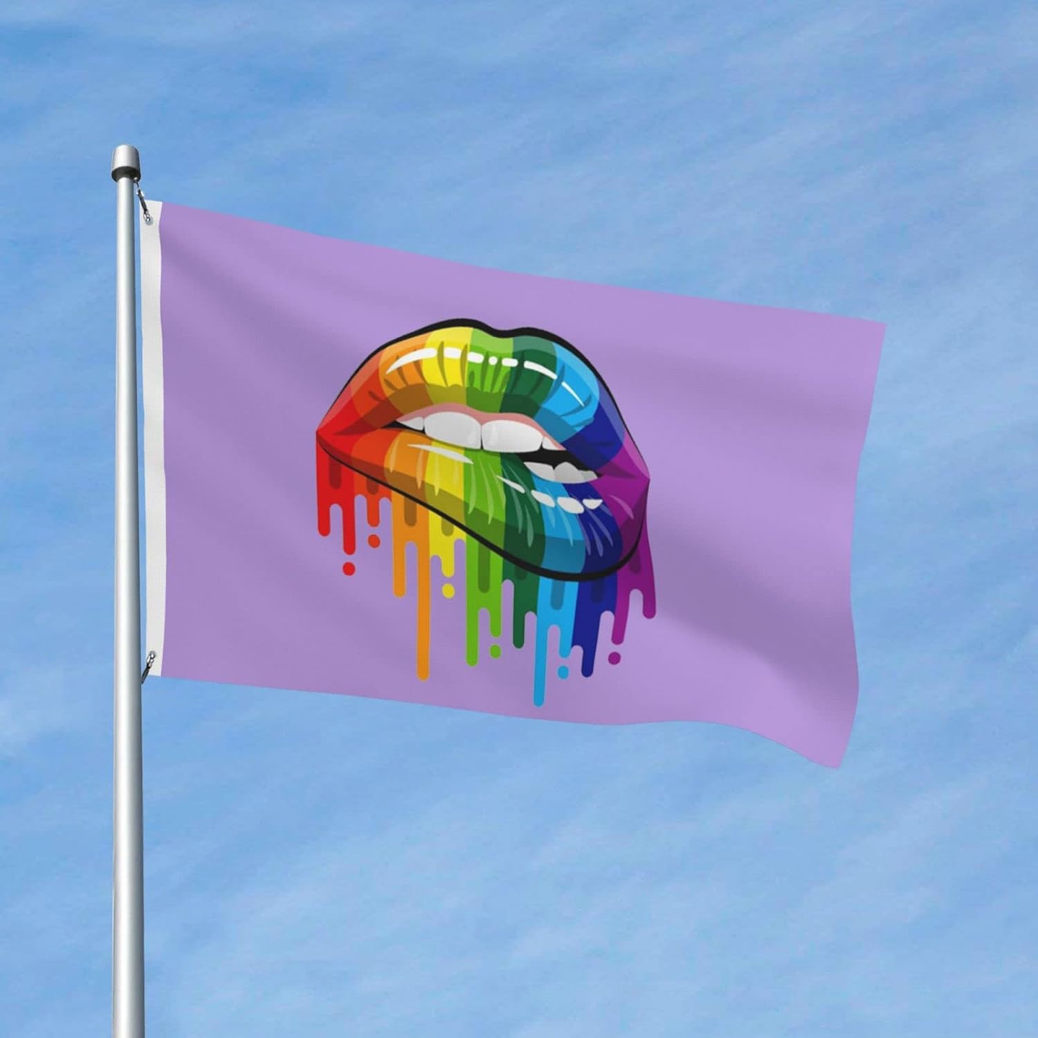 LGBT Rainbow Lip Gay Pride Outdoor Yard Decoration For Flags, Festivals, Celebrations, Parties, Parades Colorful Multi-Scene Full Size Double-Sided Printed Flags 3x5 Ft