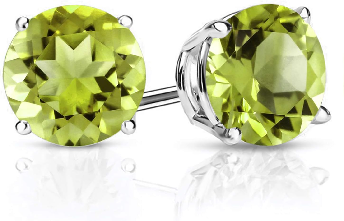 Gem Stone King 2-4 Cttw Round Gemstone Birthstone Stud Earrings For Women Men | 925 Sterling Silver | Round 7MM | Fine Jewelry Gifts for Women Her Mom Wife Men