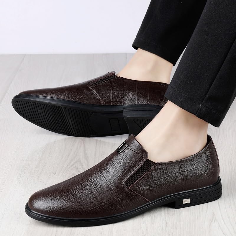 Men's Comfort Hand Stitched Business Formal Derby Shoes Slip On Pointed Toe Derbys Classic Formal Dress Shoes Non-Slip Softsole Walking Oxford Shoes3