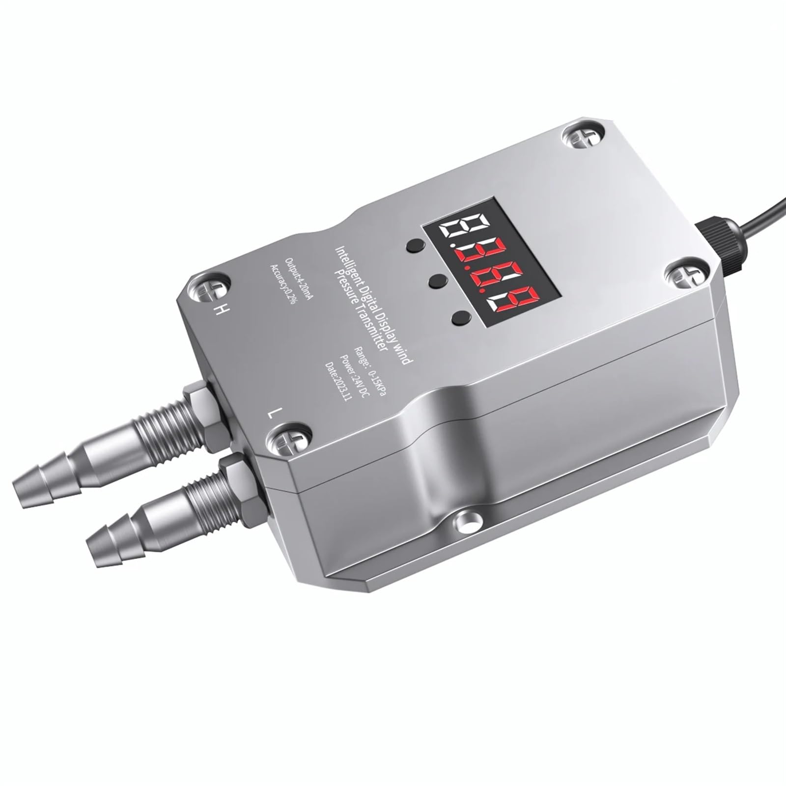 Transmetteur de pression différentielle -30Kpa ~ 30Kpa vers 4-20mA RS485 0-100pa 0-1Kpa Capteur de pression différentielle numérique(LCD Display 4-20mA,0-500Pa)