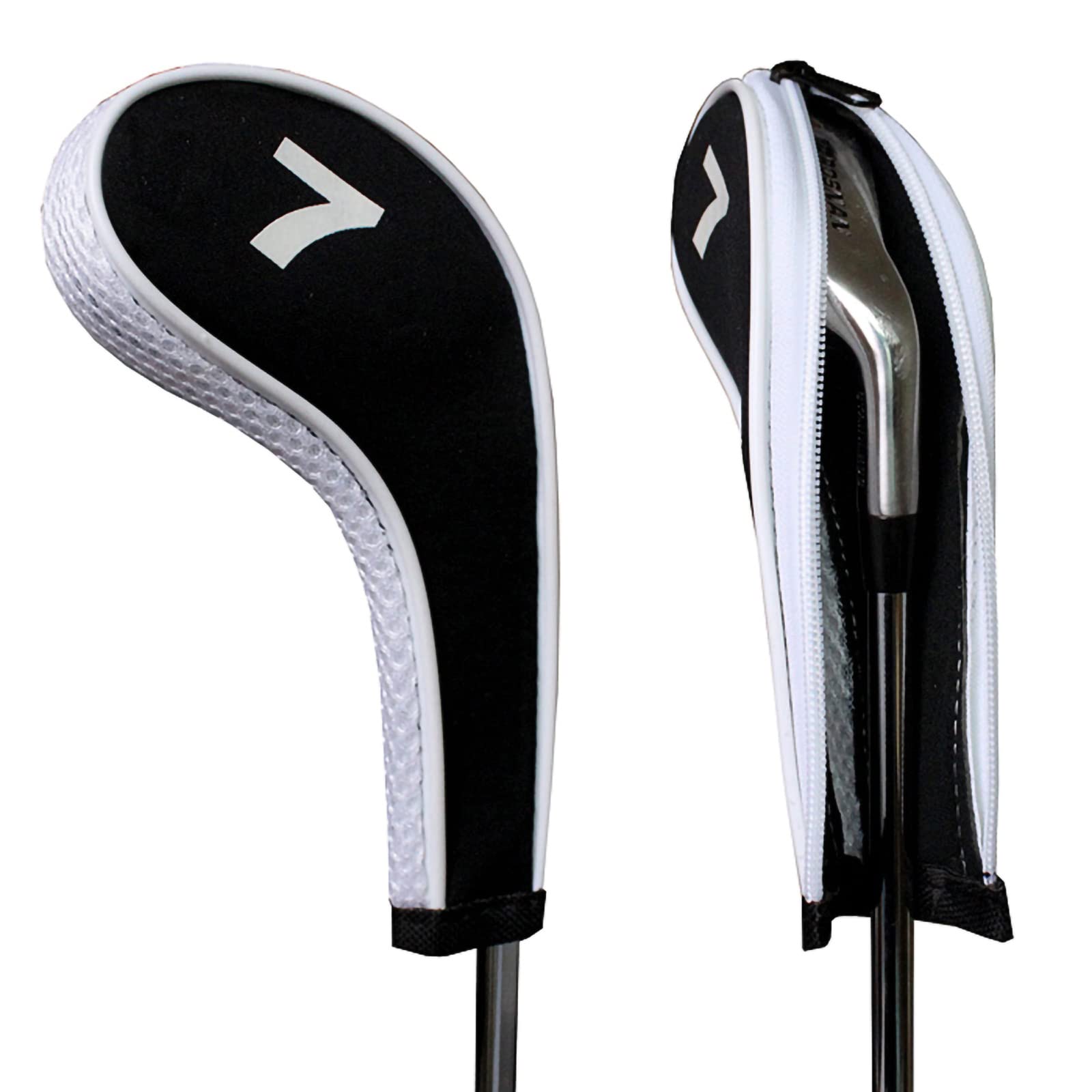 Andux Golf Schlägerkopfhüllen Anzahl Print Golf Eisen deckt mit Reißverschluss Langen Hals 10 stück