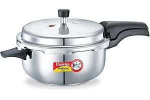 Prestige 5L Alpha Deluxe Induction Base Stainless Steel Indian Pressure Cooker