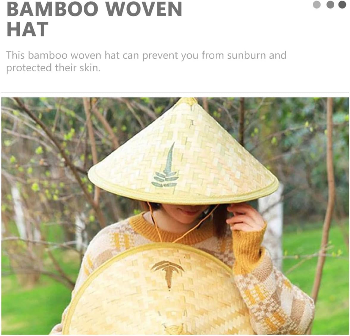 2Pcs Braided Straw Hats for Outdoor Use Brim Sun Blocking Caps Farmer Hats for Rain Protection for Garden Decor