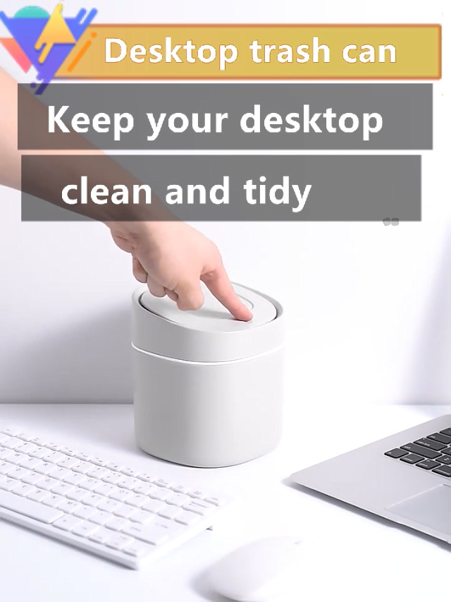 Caneca plástica mini con tapa 2 L para baño y escritorio miniatura 7
