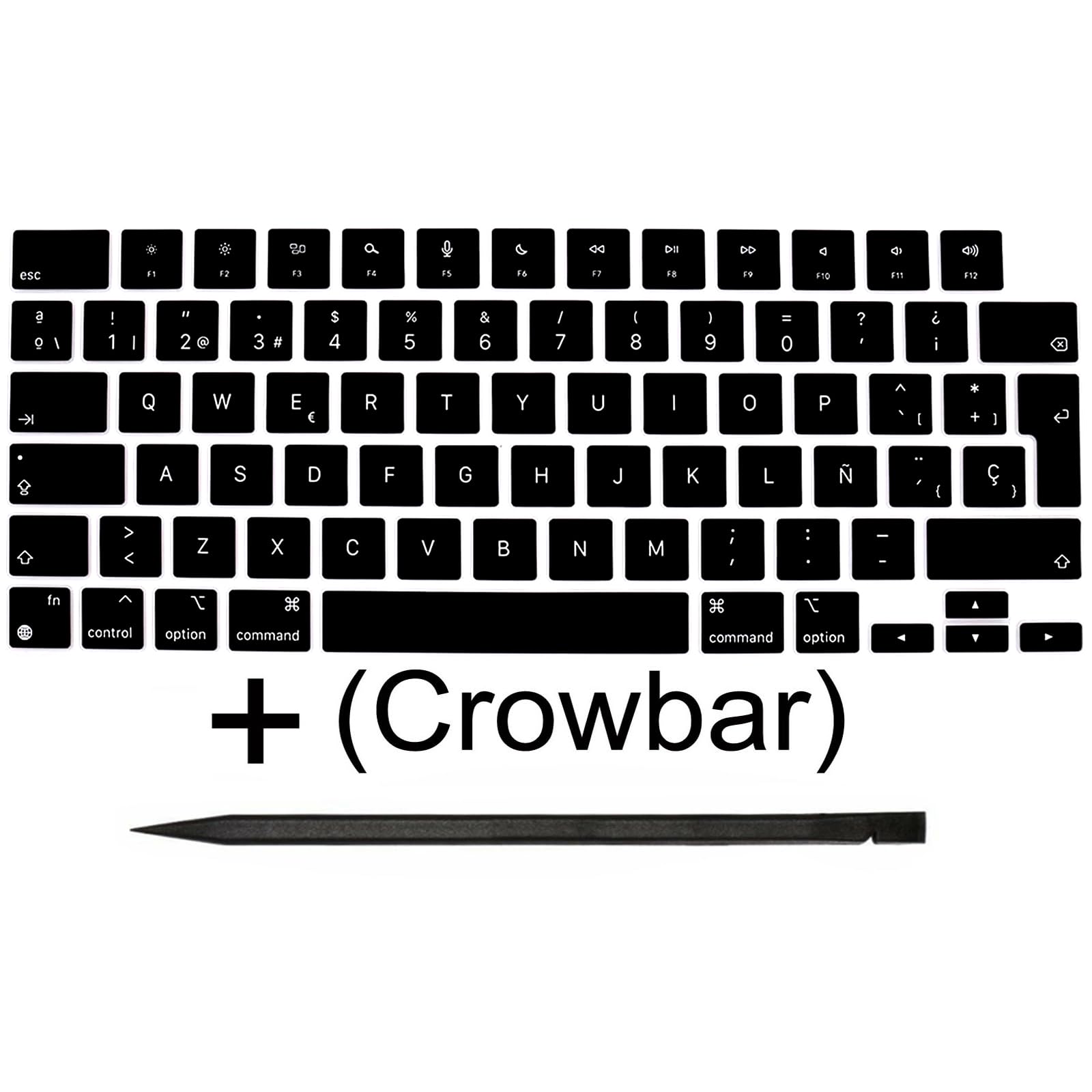 Teclas de repuesto para MacBook Pro/Air (M1 M2 M3 M4) 13'' 14'' 15'' 16'' A2442 A2485 A2991 A2992 A2779 A2780 A3113 A3185 A3186 A2681 A2941 A3401 A3403 (2021-2025) (Negro, Español)