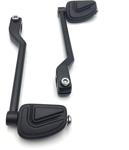 Miniatura 4 de HK moto- Negro Mate 2Pcs Billet estilo HeelToe Palanca de Cambio Gear Shift palanca con la flujo de aire Shifter Clavijas de Pie para Harley