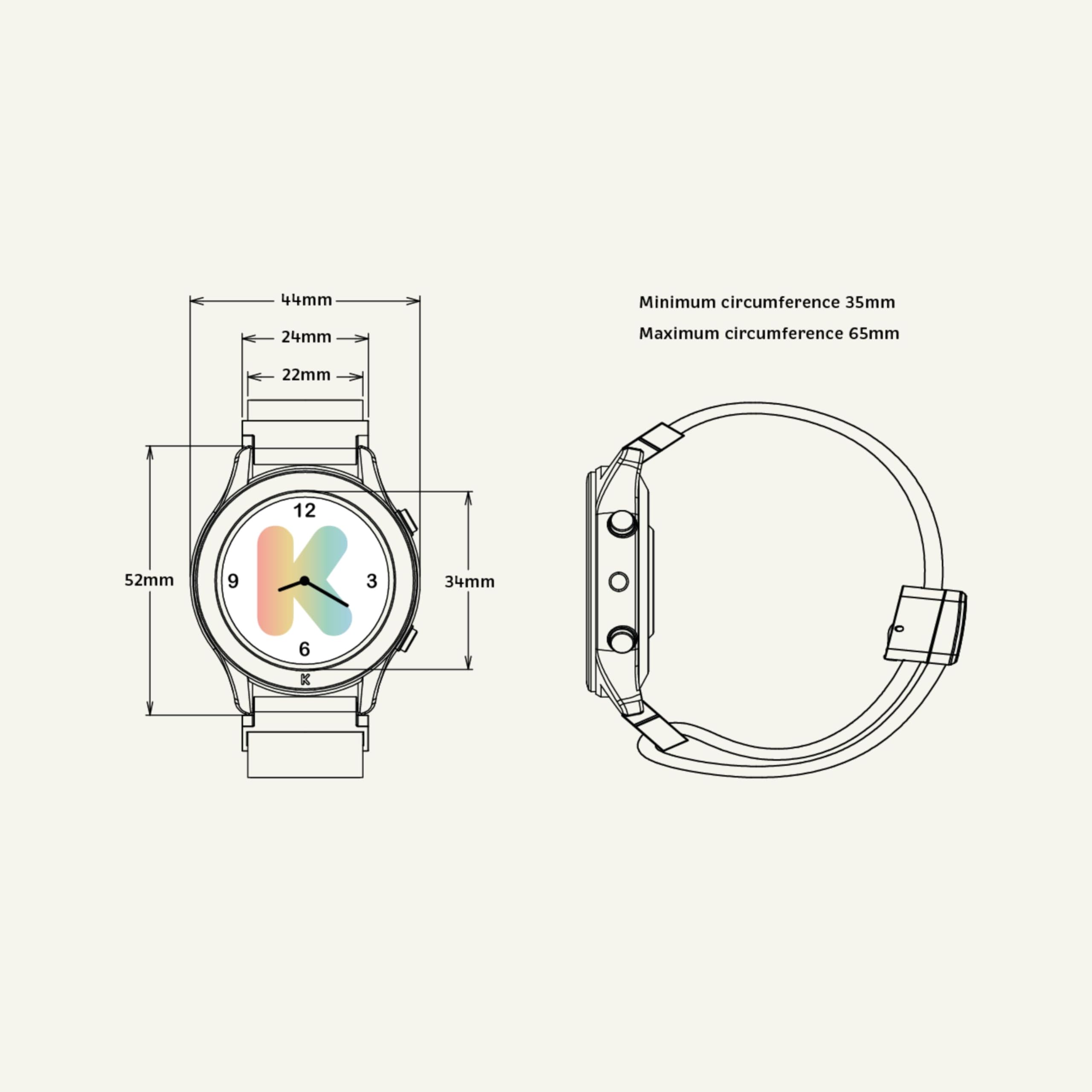 KIDYWOLF - K-Watch Bleue - Montre Interactive Enfant dès 8 Ans - Ta première Montre Numérique avec Écran OLED & Lampe LED