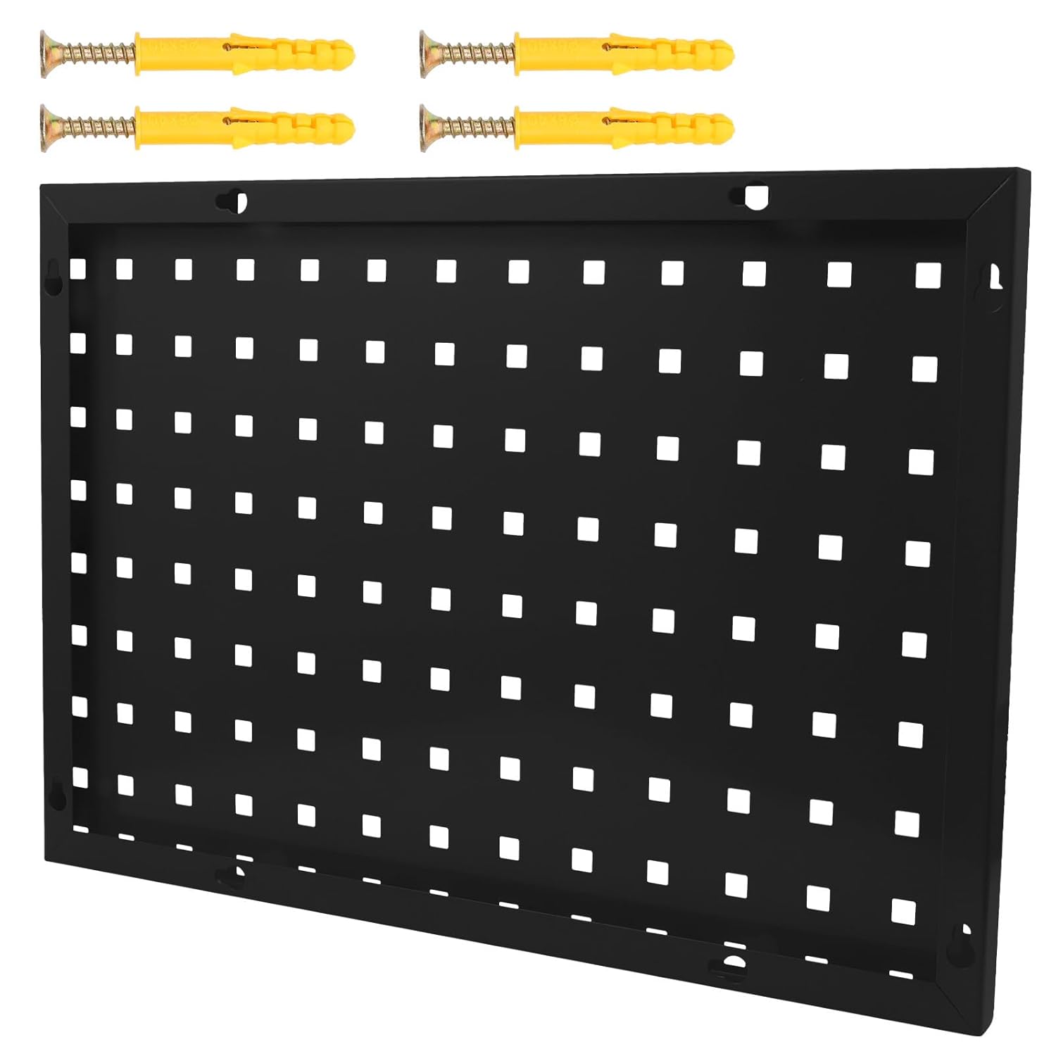 ABOOFAN Galvanized Steel Pegboard Rack 50x35cm Black Multi-Function Tool Organization Panel Garage Storage Wall Hanger