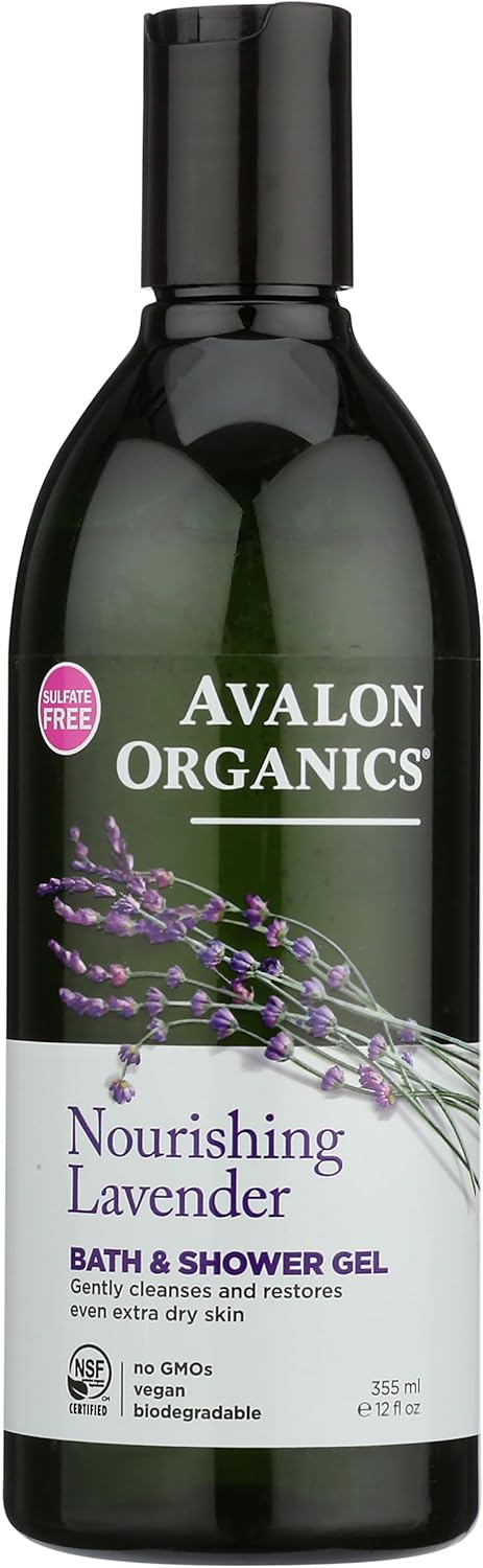 Avalon Organic Botanicals, Bath & Shower Gel, Lavender, 12 oz