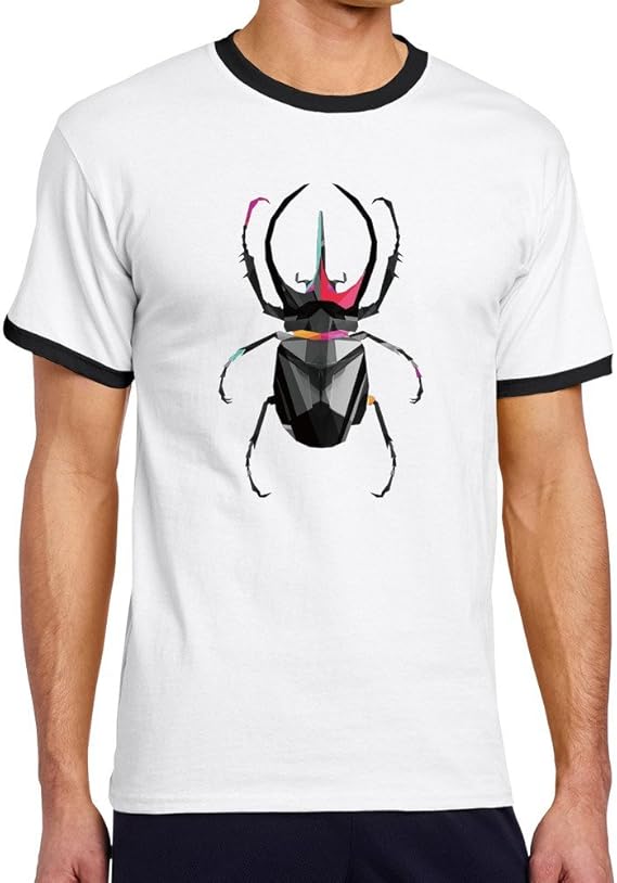 Amazon Aethertime メンズ 半袖 リンガー Tシャツ カブトムシ クワガタ カッコいい兜虫 甲冑キング ストリートカットソー オリジナルプリント オリジナルプリント 通販