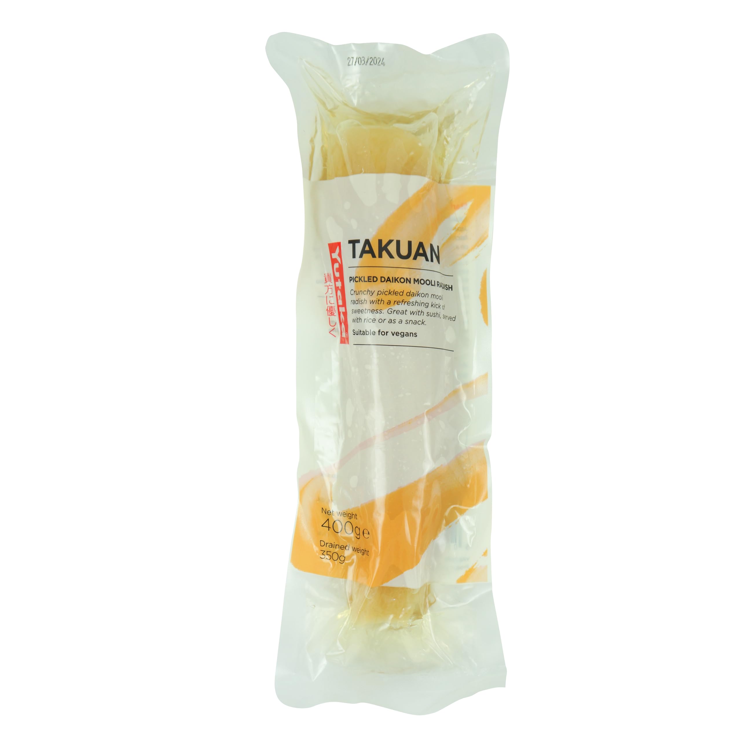 Yutaka Takuan – Pickled Radish (Non-Coloured) 400g | Traditional Japanese Pickle for Sushi & Bento