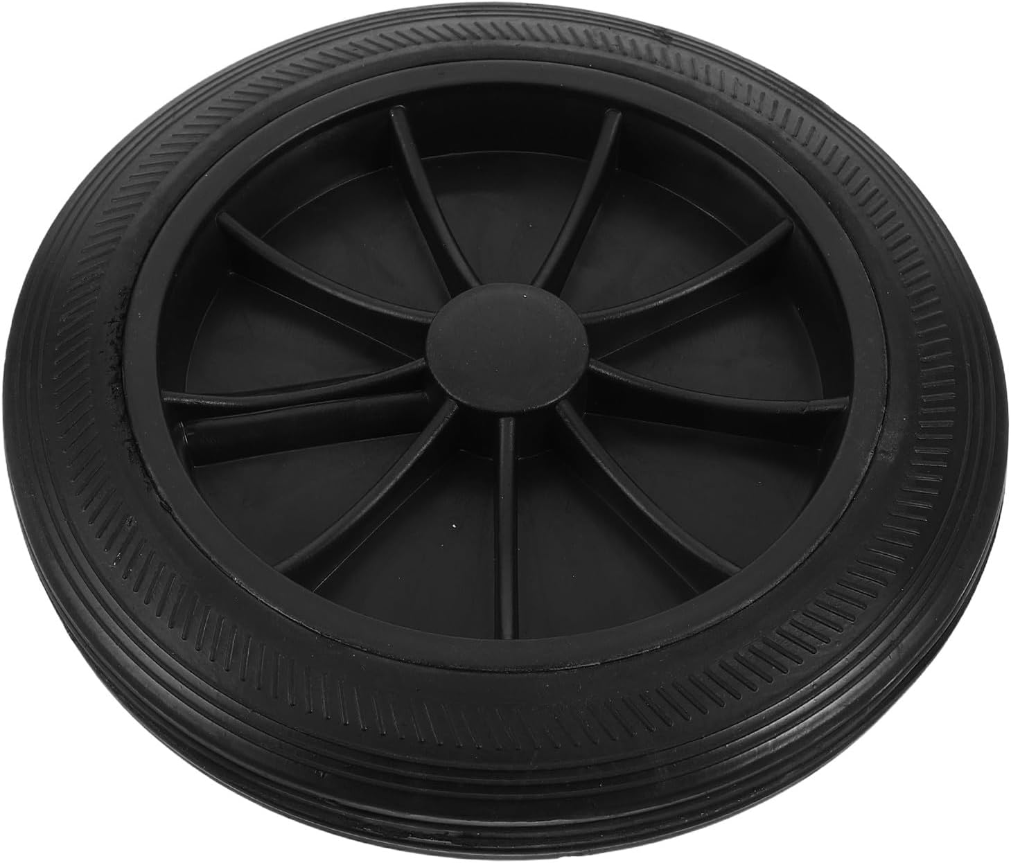 NUOBESTY 240L Outdoor Trash Can Replacement Wheel, Heavy-Duty Rubber Trash Bin Caster with Axle, Thickened Garbage Container Wheel Spare Part for Commercial and Residential Use