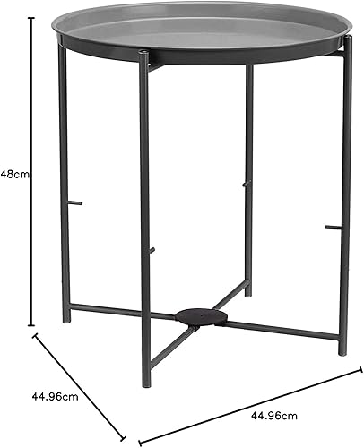 Miniatura 29 de Amazon Basics Mesa auxiliar redonda de almacenamiento, mesa auxiliar con cesta de tela, rosa polvoriento, 17.7 pulgadas de profundidad x 17.7 Rosa