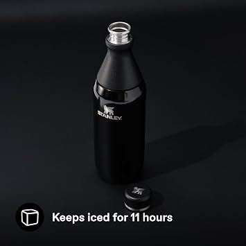 Stanley All Day Slim Soğuk Su Şişesi Termosu, 0.60 Litre, Siyah