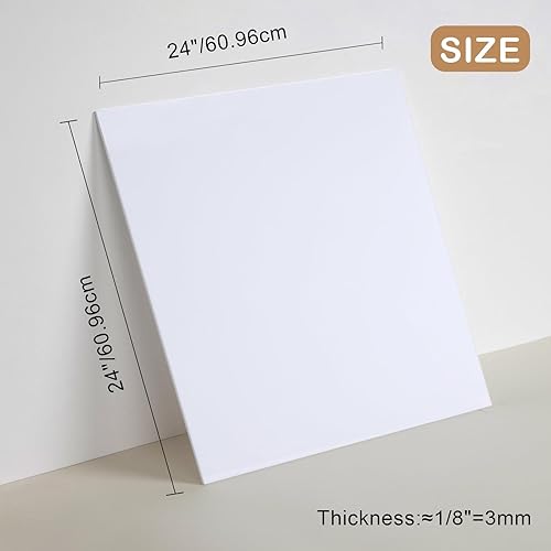 Miniatura 3 de Hojas acrílicas blancas 31% plexiglás fundido translúcido de 24 x 24 pulgadas, panel cuadrado de 18 pulgadas (0.118 in) de grosor con papel