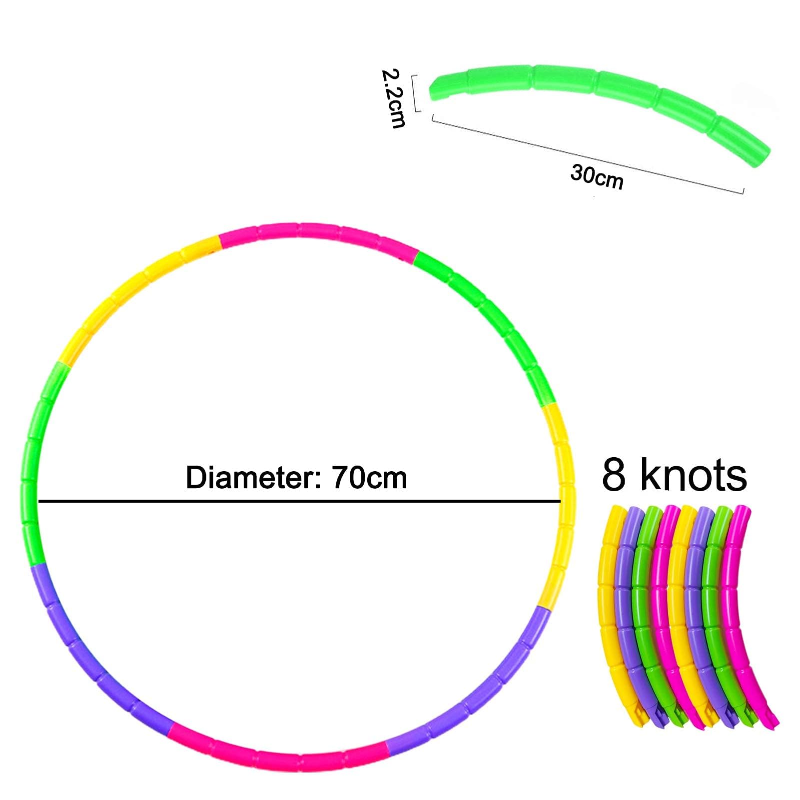 Hula Hoop Enfant 60 Cm – 8 Sections Démontables, ABS/PP, Poids Réglable (sable) – Fitness, Jeu, école, Entraînement Chien