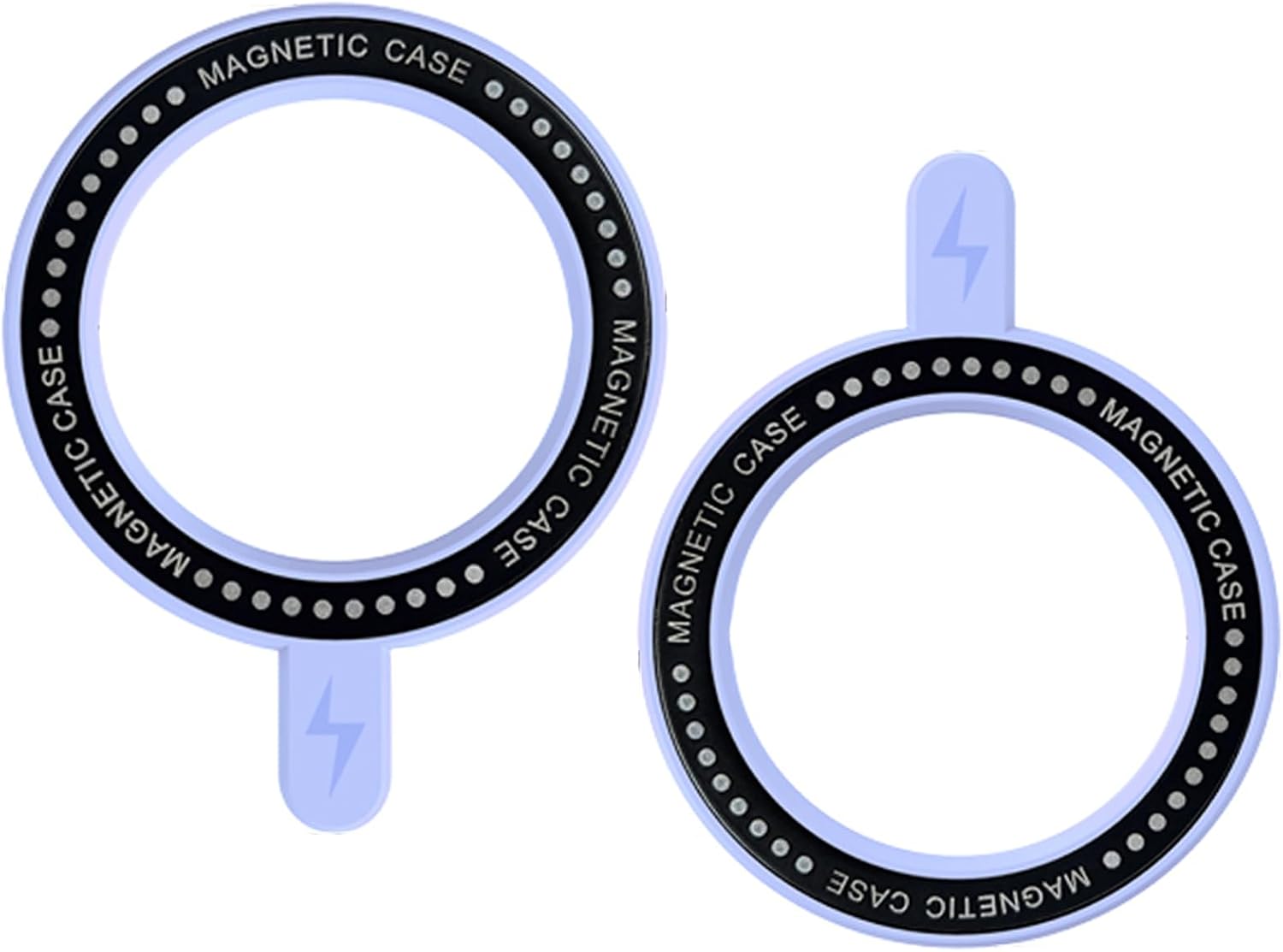 Unov Universal Metal Rings Compatible with Magsafe Magnetic Sticker Wireless Charging for iPhone Galaxy Pixel Moto More 2-Pack - Purple