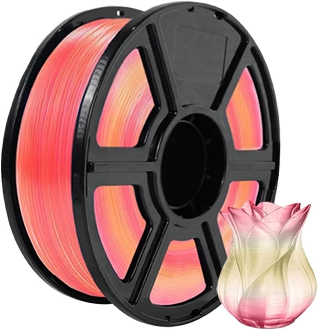 250g/1Kg PLA Transparent Purple Red Gradient Filament 1.75mm Yellow Orange Crystal Blue Green 3D Printer Material(Redyell Gradient B)