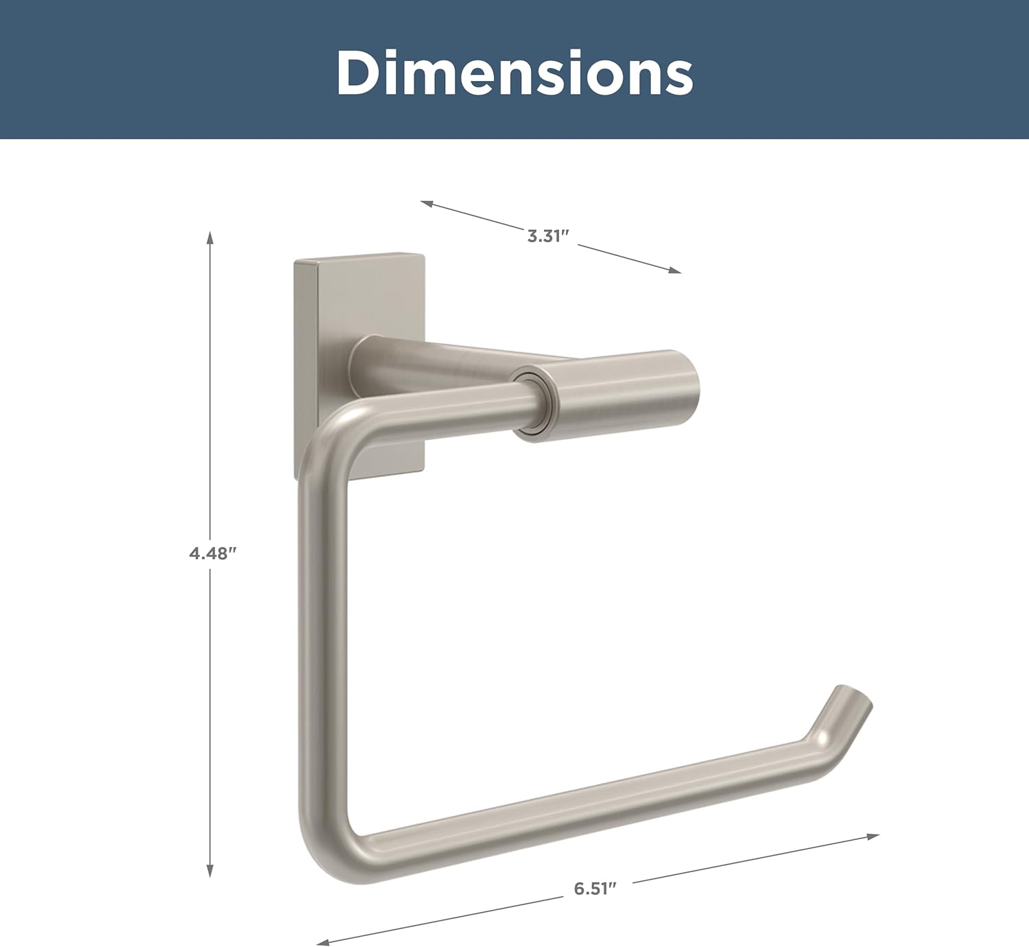 Franklin Brass Hartwell (1-Pack) Toilet Paper Holder, Euro Single Post Tissue Roll Wall Mount TP Storage, Satin Nickel Bathroom Decor, Accessories HRT50-SN - Image 3