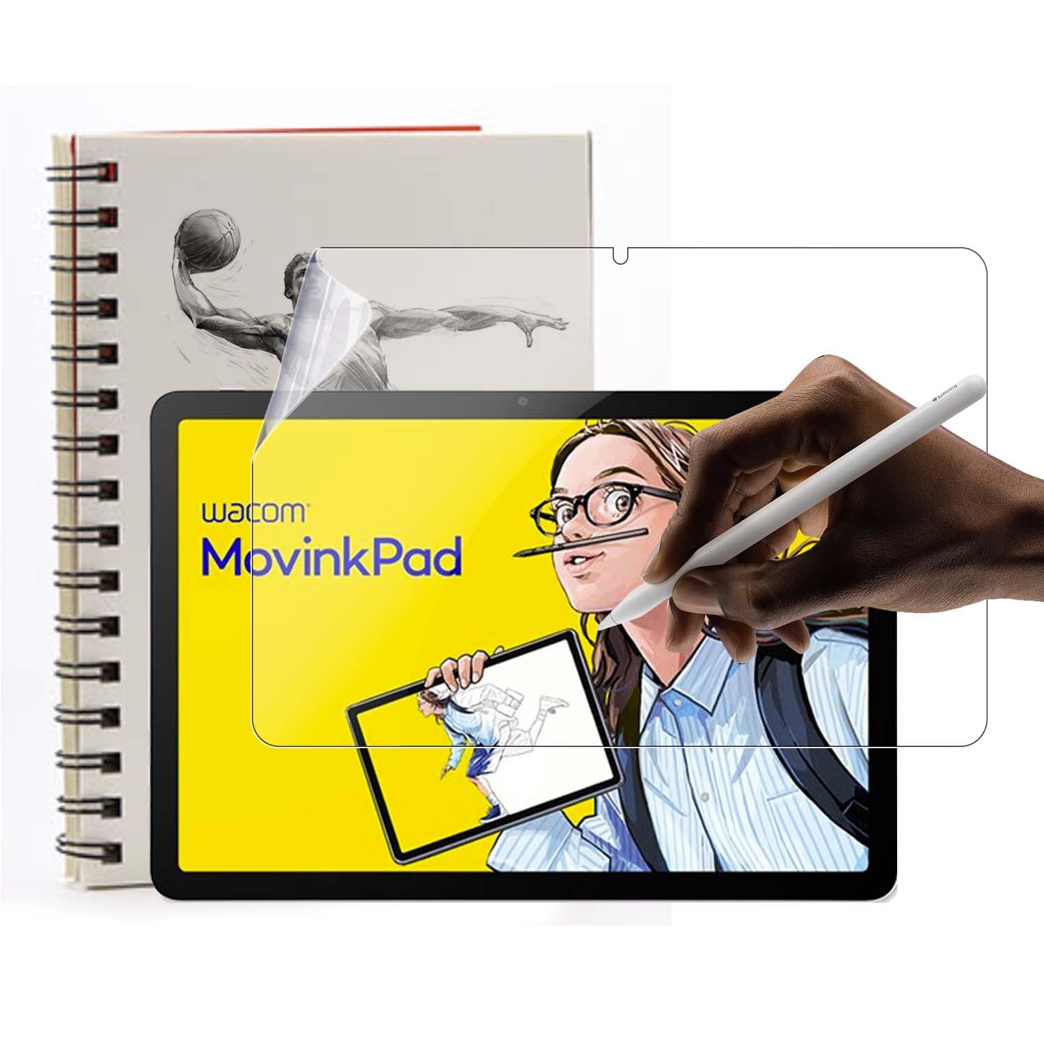 Wacom MovinkPad 11 カバーフィルム付き 2枚組(画面+背面) Wacom MovinkPad 11 用 10 高硬度9H