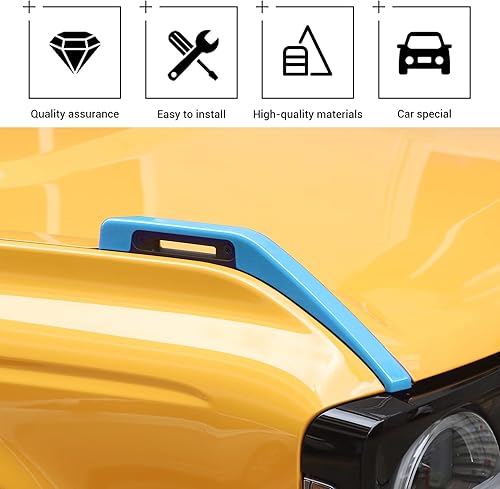 Miniatura 3 de Hoolcar Cubierta de bisagra del capó del motor, cubierta de manija de liberación del capó, accesorios exteriores para Ford Bronco 2021-2022, azul
