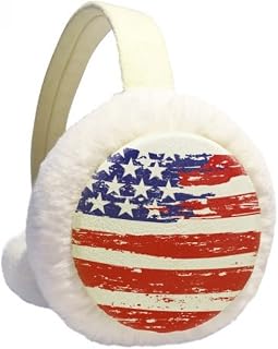 Bend Stars And Stripes America Country Flag Winter Ear Warmer Cable Knit Furry Fleece Earmuff Outdoor