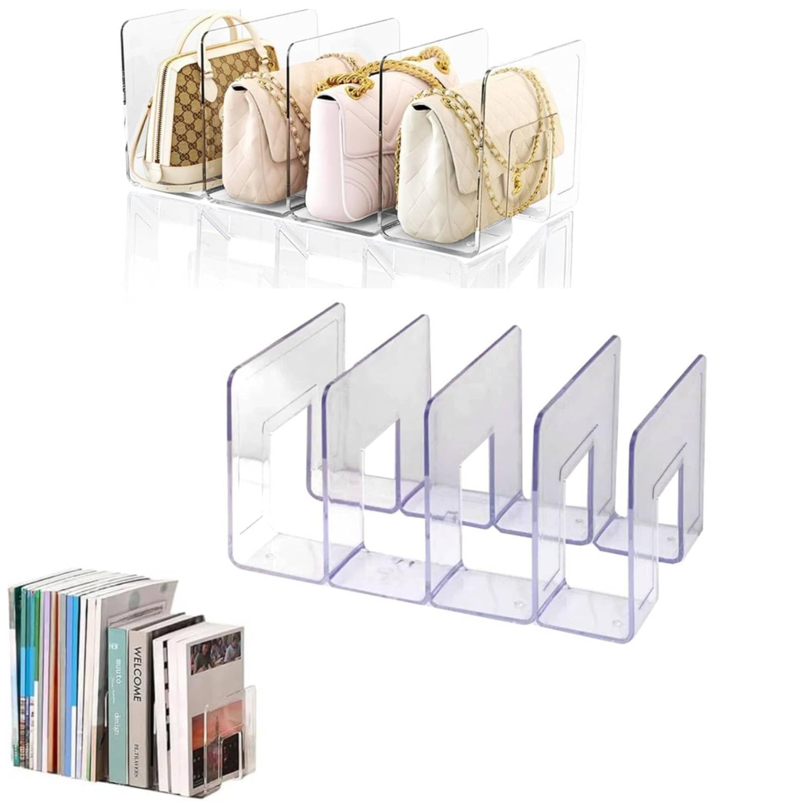 Organizador De Bolsos Con 4 Compartimentos, Soporte De Acrílico Transparente Para Bolsos, Organizador De Bolsos, Organizador De Bolsas, Soporte Para Bolsos De Mano Bolsos Tote Libros 14 X 9 Pulgadas