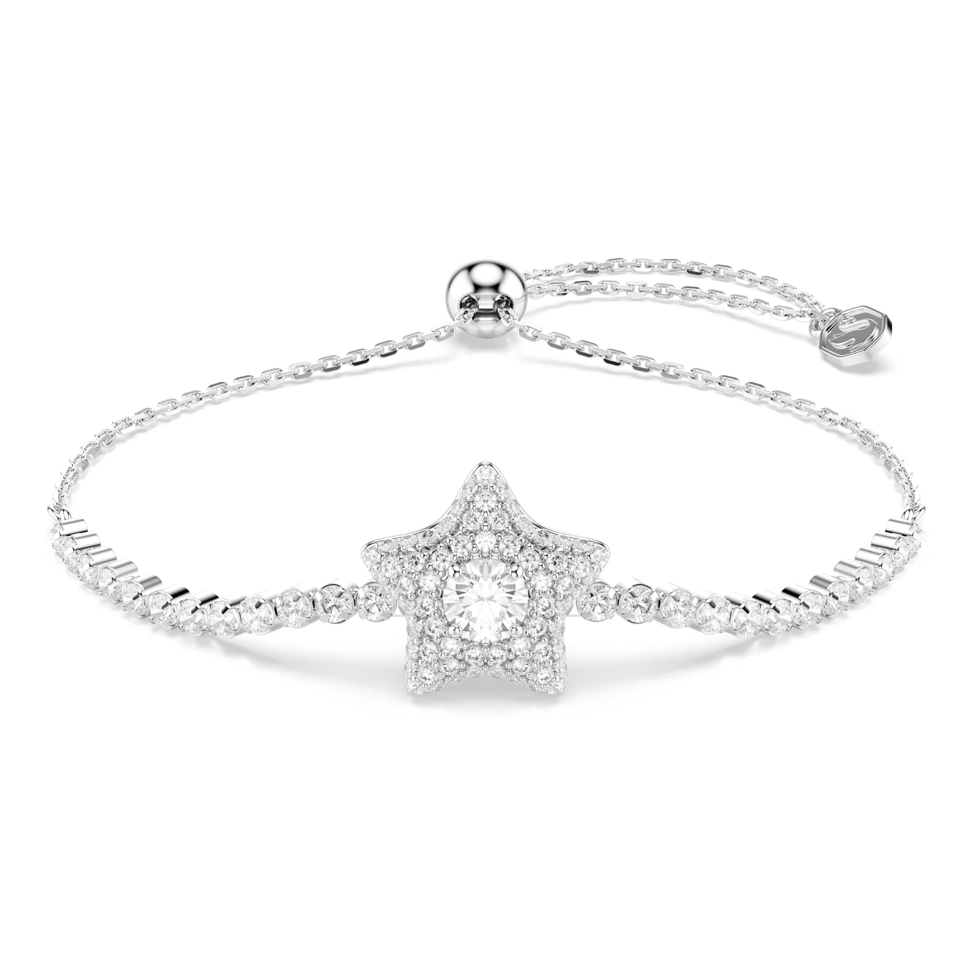 Swarovski Sublima Colección, Round Cut, Estrella, Blanco, Baño de rodio