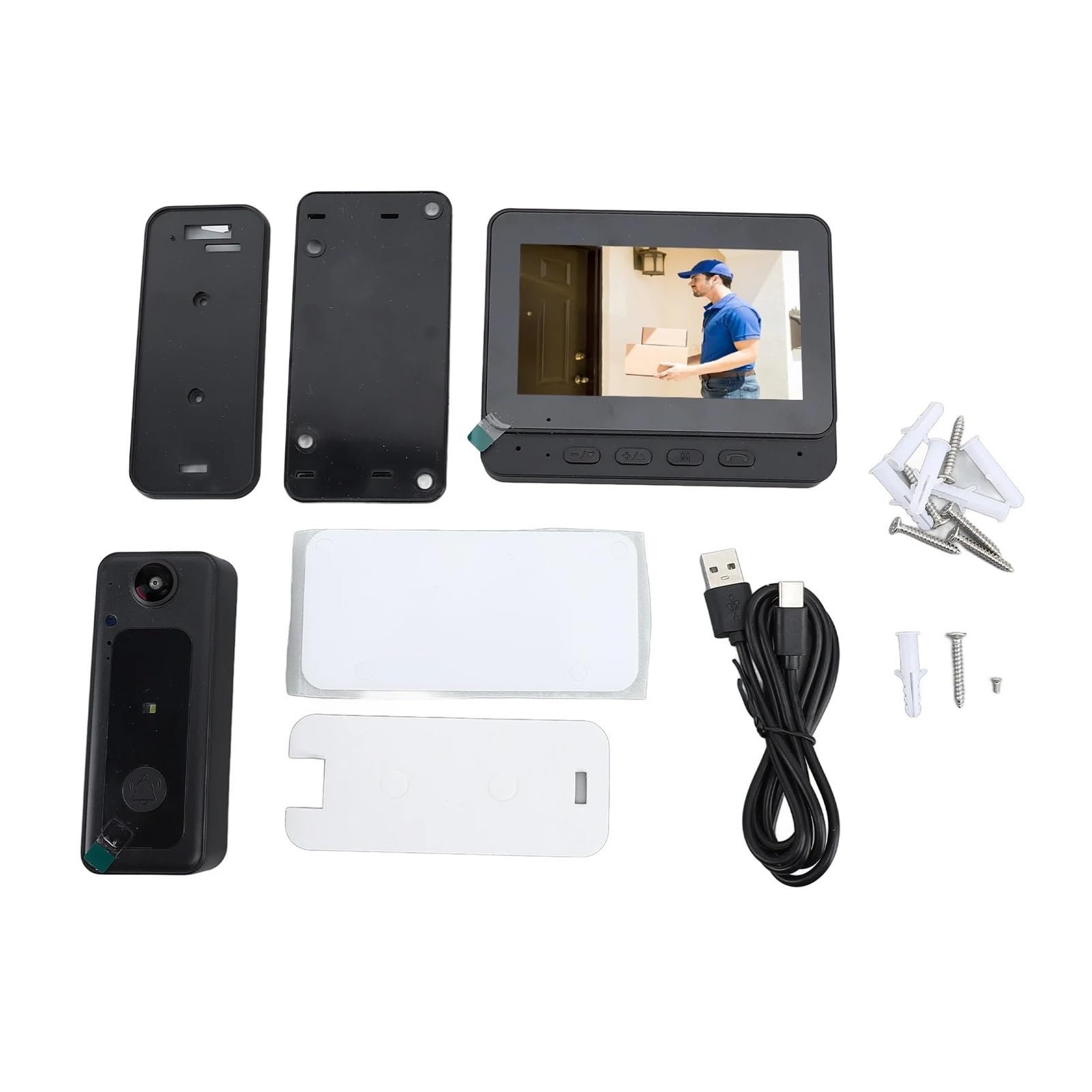 Sonnette vidéo avec objectif Fisheye grand Angle 170 degrés, caméra