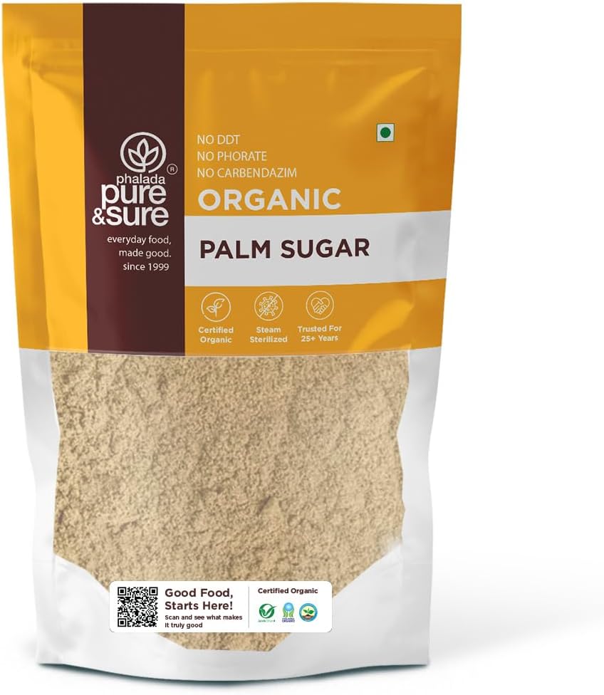Pure & Sure Organic Palm Sugar | Natural Sugar, Unrefined & Wholesome | Organic Sugar for Tea, Coffee & Baking, 500gm.