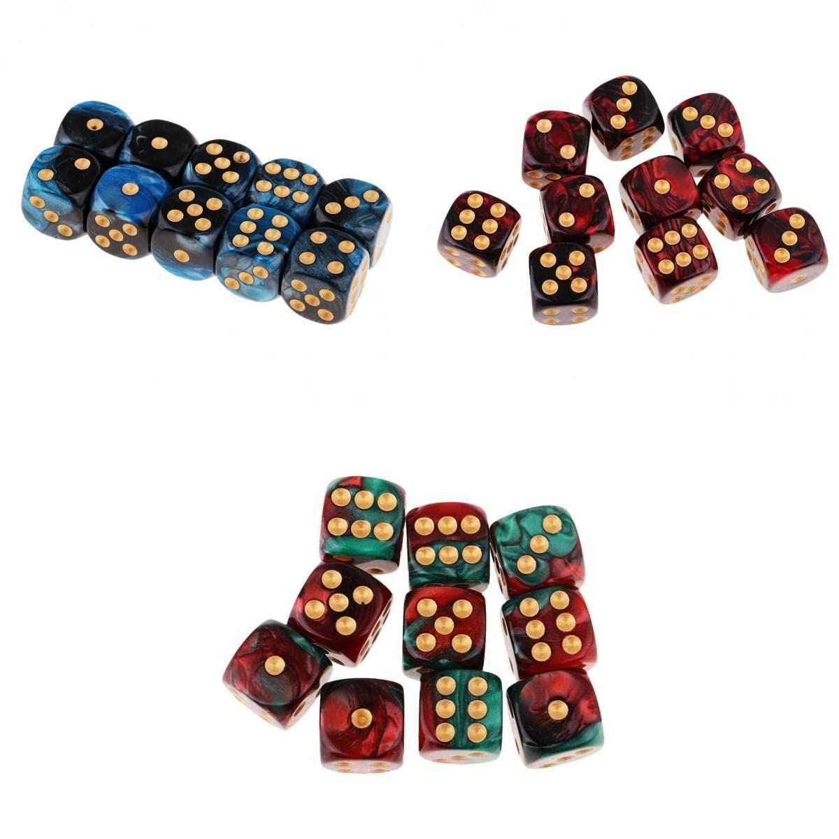 ATORSE Toy 30 Pcs Two Colors Square 6-Side (D6) Role Play Game Dice Set with White Pips-Toys & Hobbies-Games-Role Playing Games-Dungeons & Dragons-Accessories & Dice-image-18
