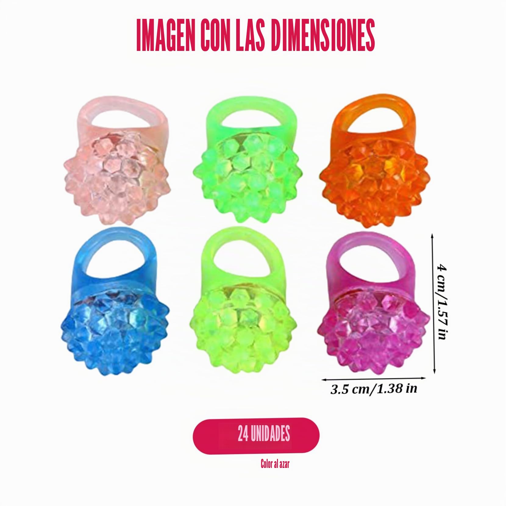 Anillo de flash 24 piezas coloridas anillos de iluminación con baches que brillan en las oscuras luces de los dedos llamativas para carnavales, fiestas de cumpleaños, bodas.