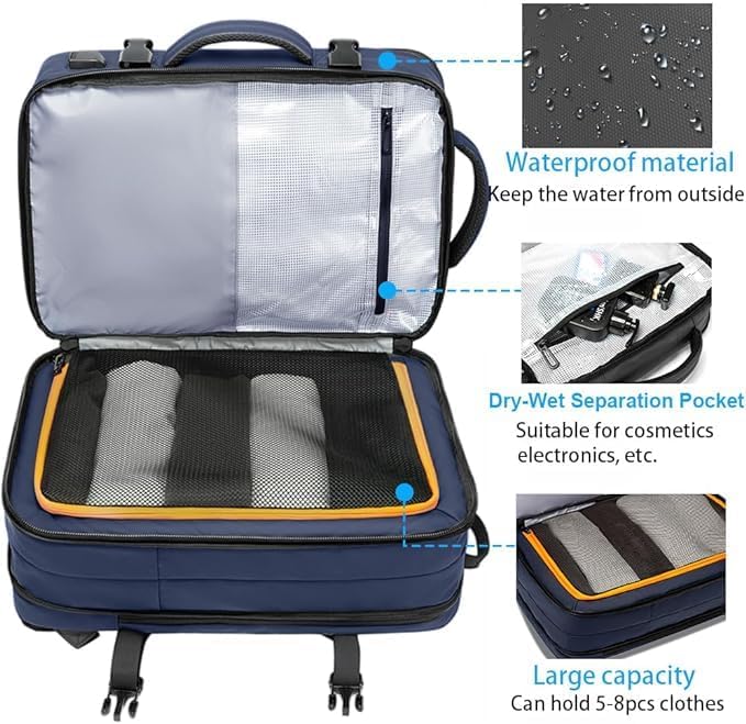 BANGE Travel Backpack,35L Carry on Backpack, Men Airline Approved Backpack, Expandable Business Laptop Daypack - Image 3