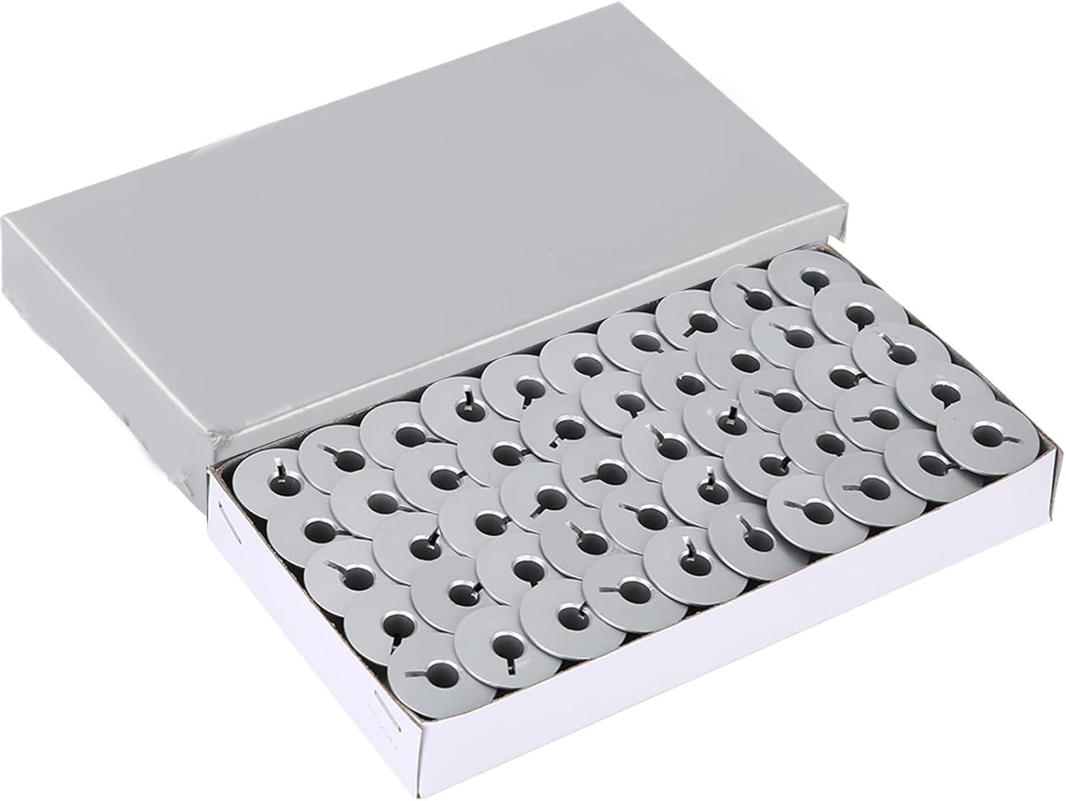 Bobbin Sewing, 100pcs 55623A Aluminum Bobbins Slotted for Industrial Sewing Machine Parts