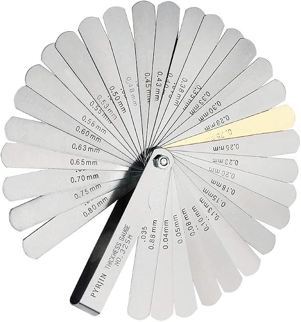 Filler Gauge, Feeler Gauges, 32 Blades Thickness Gauge Stainless Steel Dual Marked Feeler Gauge Imperial And Metric Measuring Tool, For Measuring Gap Width.