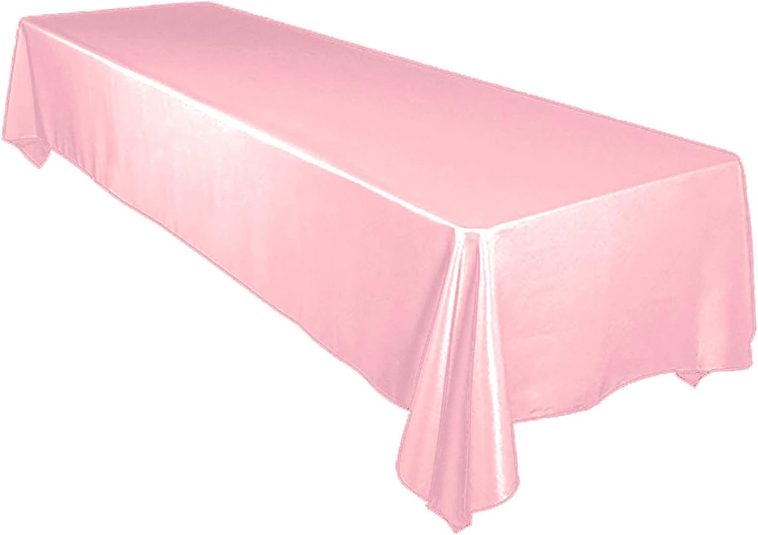 Pairfair Dessin Satin Tablecloths & Dinner Napkins (Table Cloth - 60"x60", Pink)