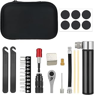 ARCUAT ARCUAT 28Pcs Bike Tool Kit Portable, 1/4 Inch Small Torque Wrench Magnetic Ratchet Screwdriver Set, Bicycle Repair Kit Compact for Mountain Road Electric E Ebike, Bike Tire Tube Patch with Mini Pump