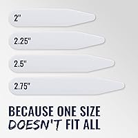 Vista 3 de 60 Plastic Collar Stays for Men's Dress Shirts with Storage Holder – 4 Assorted Sizes