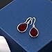 Gem Stone King 925 Sterling Silver Created Red Ruby Dangle Earring 12.00 Cttw Pear Shape 16X12MM