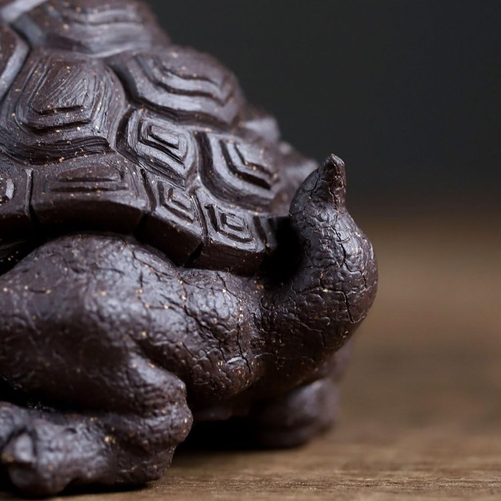Akcesoria do herbaty dla zwierząt domowych zestaw do herbaty fioletowy piasek smok żółw ozdoby dla zwierząt Feng Shui Fortune figurki do herbaty dekoracje