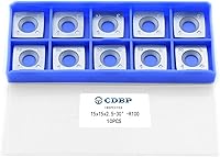 Vista 1 de Cortadores de insertos de carburo cuadrado de 0.591 in con radio de 4 pulgadas, 15 × 15 × 0.098 in-R100 de repuesto para carpintería, se adapta a