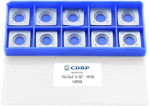 Cortadores de insertos de carburo cuadrado de 0.591 in con radio de 4 pulgadas, 15 × 15 × 0.098 in-R100 de repuesto para carpintería, se adapta a